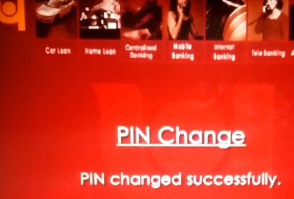 pnb pin changed confirmation message