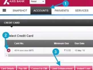 axis bank credit card limit enhancement online