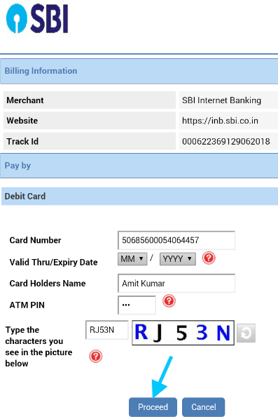 debit card details sbi buddy merchant