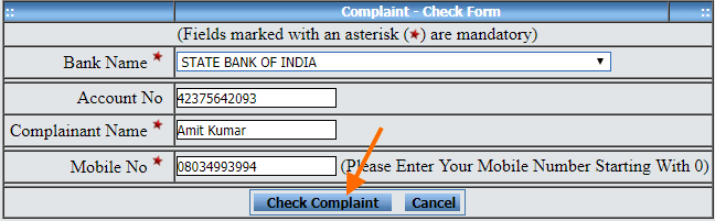 complaint form in rbi online