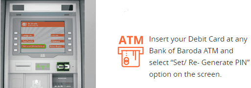 generate atm pin bank of baroda