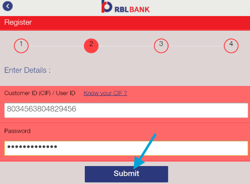 register for rbl mobank app using internet banking