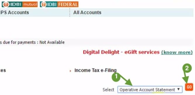 operative account statement idbi bank