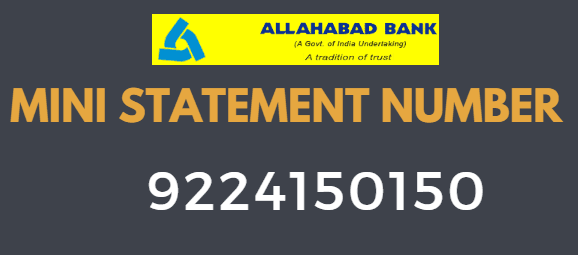 allahabad bank mini statement number