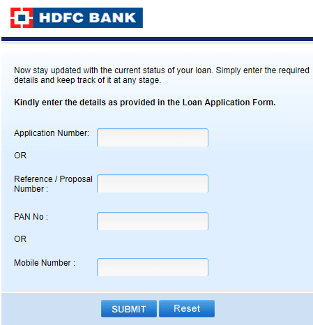 hdfc personal loan status check