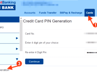 hdfc credit card pin generation