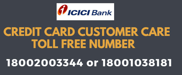 icici credit card customer care toll free number