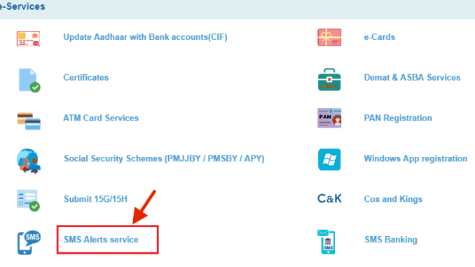 sms alerts service onlinesbi
