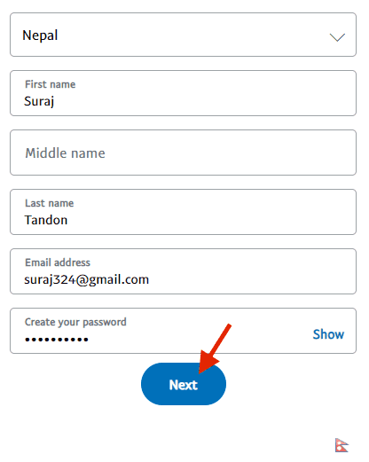 create paypal account nepal