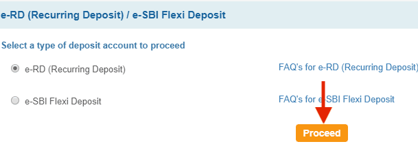 select type of rd account in sbi online