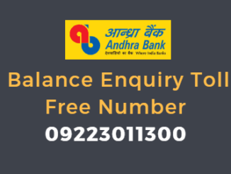 andhra bank balance enquiry toll free number