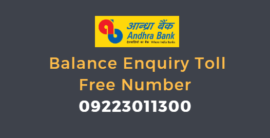 andhra bank balance enquiry toll free number