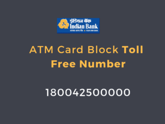indian bank atm card block toll free number
