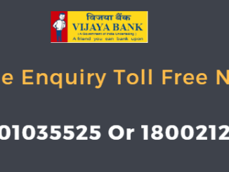 vijaya bank balance enquiry toll free number