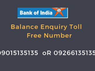 Bank of India Balance Enquiry Toll Free Number