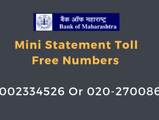 bank of maharashtra mini statement number