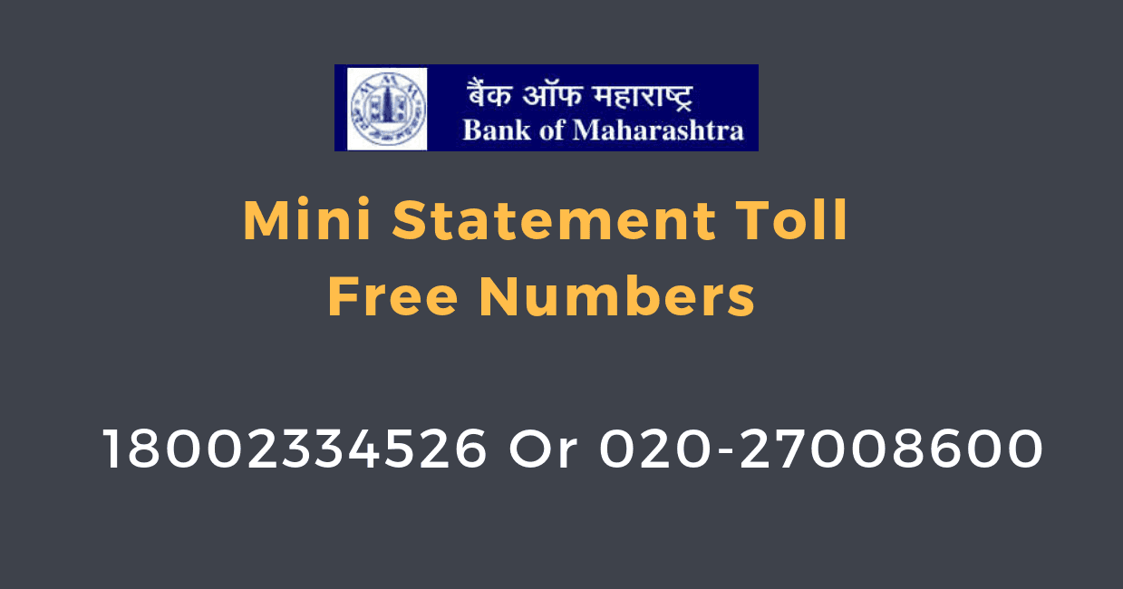 bank of maharashtra mini statement number