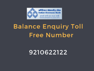 Indian Overseas Bank Balance Enquiry Toll Free Number