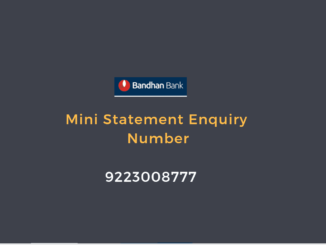 bandhan bank mini statement number