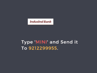 indusind bank mini statement number