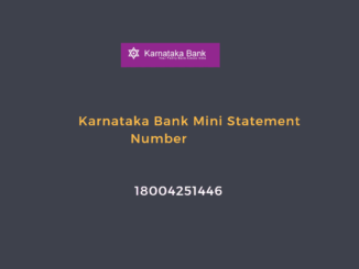 karnataka bank mini statement number