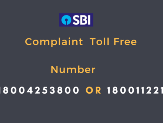 sbi complaint toll free number