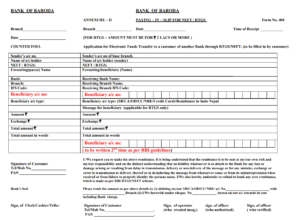 Bank of Baroda RTGS Form Download in PDF Format