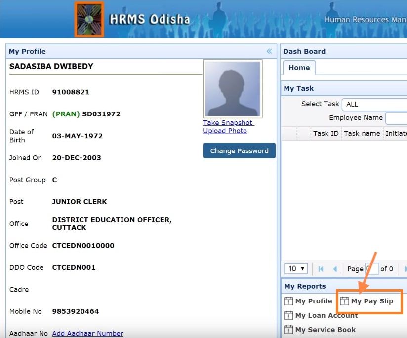 payslip hrms odisha
