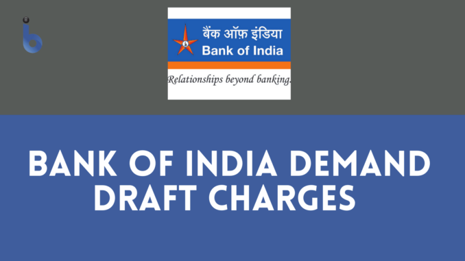 bank of india dd charges