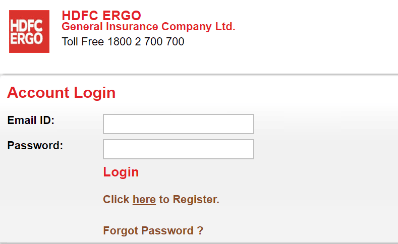 hdfc ergo login