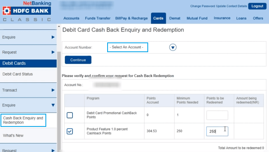 How to Redeem HDFC Debit Card Points