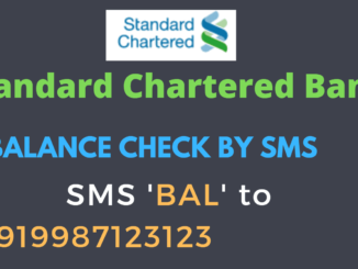 Standard Chartered Bank Balance Enquiry By SMS