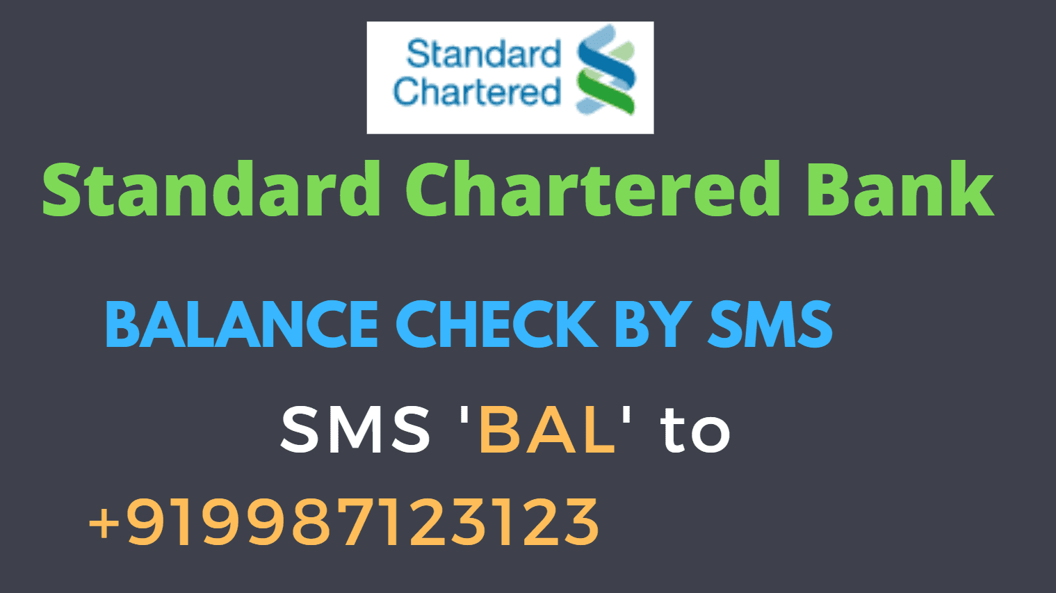 Standard Chartered Bank Balance Enquiry By SMS