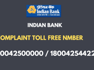 Indian Bank complaint toll free number