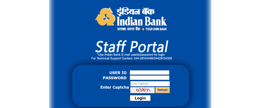 Indian Bank Staff Self Service Portal