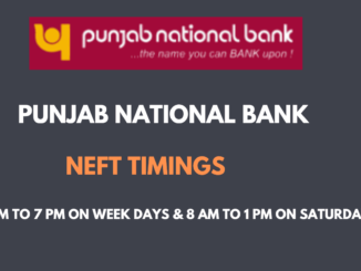 Neft Timings in PNB