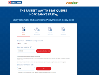 HDFC FASTag Registration using customer id