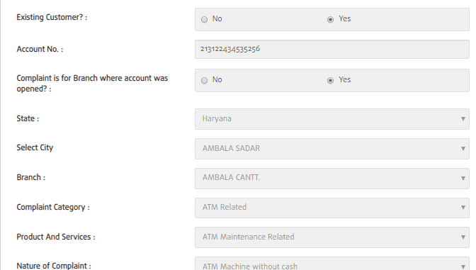 register complaint in bank of india online