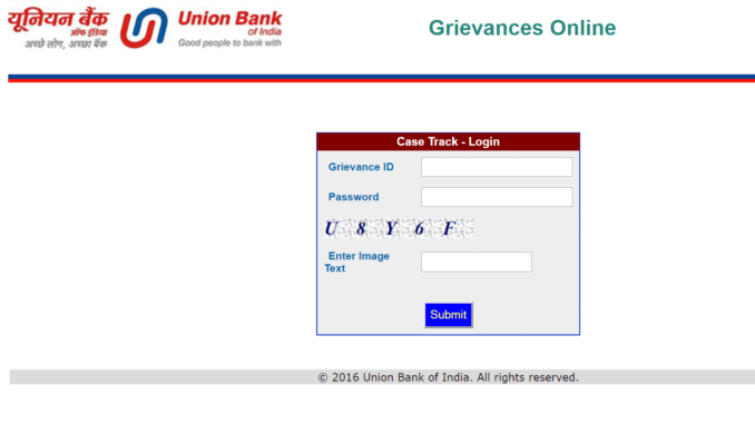 track union bank of india complaint status