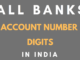 account number digits of banks in india
