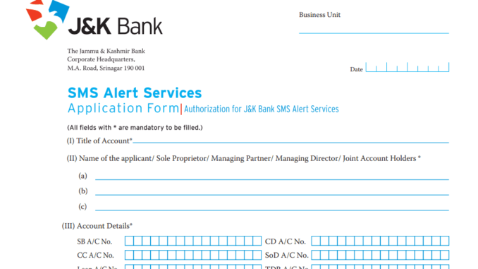 How to Register/Change Mobile Number in Jammu And Kashmir Bank