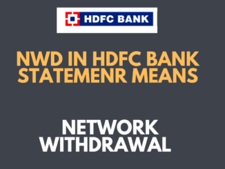 NWD means in HDFC Bank Statement