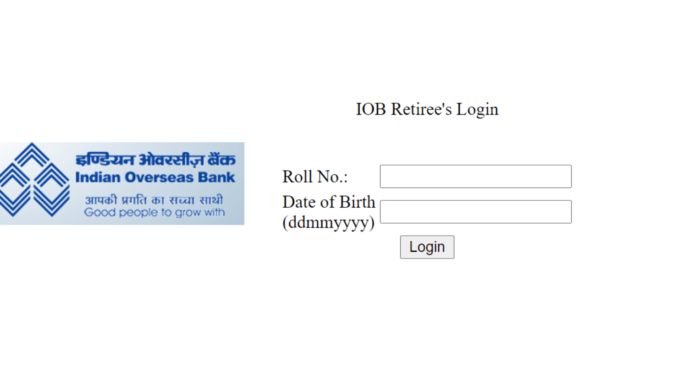 Indian Overseas Bank Retired Staff Portal login