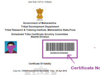 caste certificate number