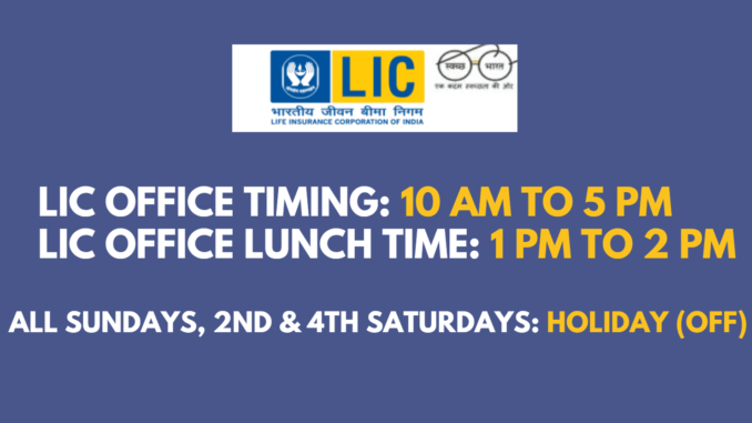 lic office timings