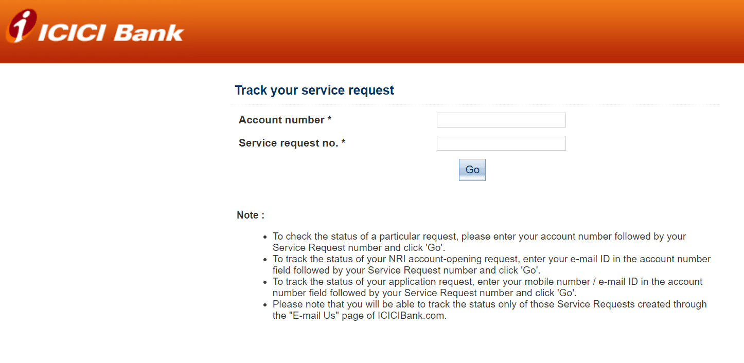 Track Complaint Status In ICICI Bank Online