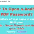 Open e-Aadhaar PDF Password