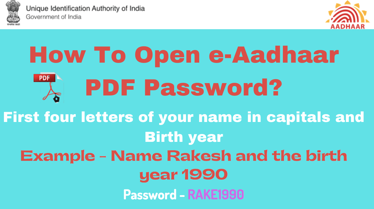 aadhar download password pdf