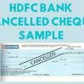 HDFC Cancelled Cheque sample