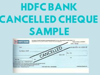 HDFC Cancelled Cheque sample